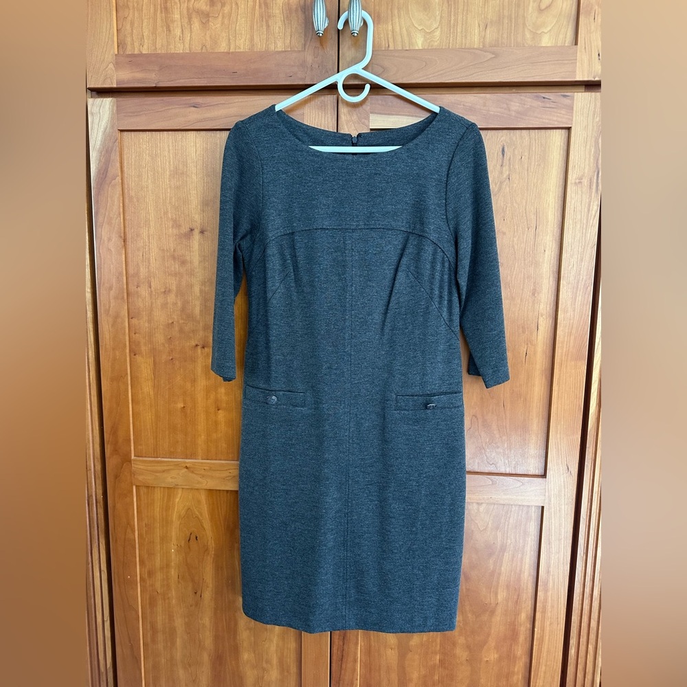 Vince Camuto Charcoal Long Sleeve Knit Dress